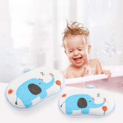 Eponge de Bain - CartoonBathSpong™ - Elephant Bleu - LiliRozes