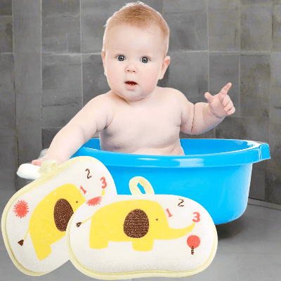 Eponge de Bain - CartoonBathSpong™ - Elephant Jaune - LiliRozes