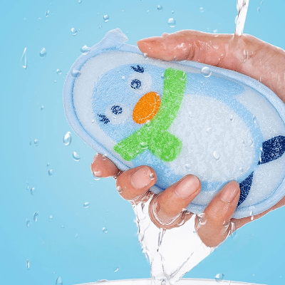 Eponge de Bain - CartoonBathSpong™ - Penguin Bleu - LiliRozes
