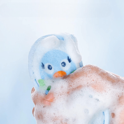 Eponge de Bain - CartoonBathSpong™ - Penguin Bleu - LiliRozes