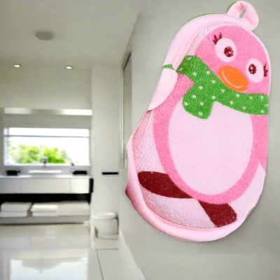 Eponge de Bain - CartoonBathSpong™ - Penguin Rose - LiliRozes